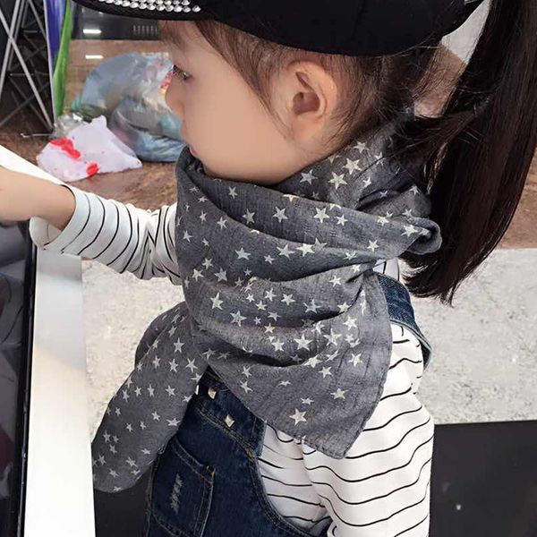 

new brand autumn winter star chirldren cotton scarves baby scarf boys and girls kids cute shawls and scarves, Blue;gray