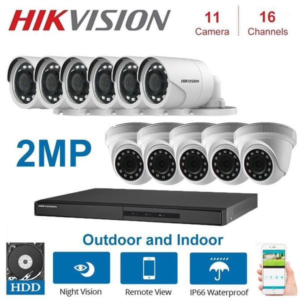 

2mp hikvision 16 channels dvr hybrid video surveillance recorder with 2mp indoor dome and outdoor security camera kits1