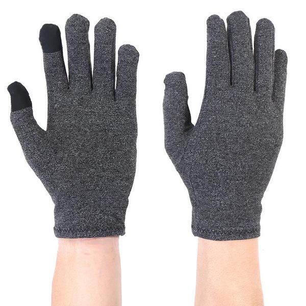 

five fingers gloves 1pair women touch screen winter thermal anti-arthritis relief for phone pad, Blue;gray