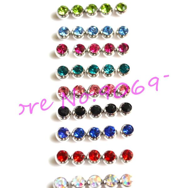 

tongue ball screw gem stone crystal spark lip stud eyebrow ring 316l stainless steel piercing accessory 1.6*6mm 1 sqcoqw beauty888, Black