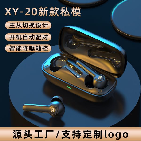 

new xy20 bluetooth headset stereo sports private mold wireless headphones real efficiency inflat tws headphones