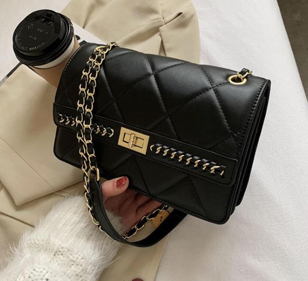 

hbp plaid square messenger bag 2021 new pu leather lady designer handbag large capacity one shoulder messenger bag