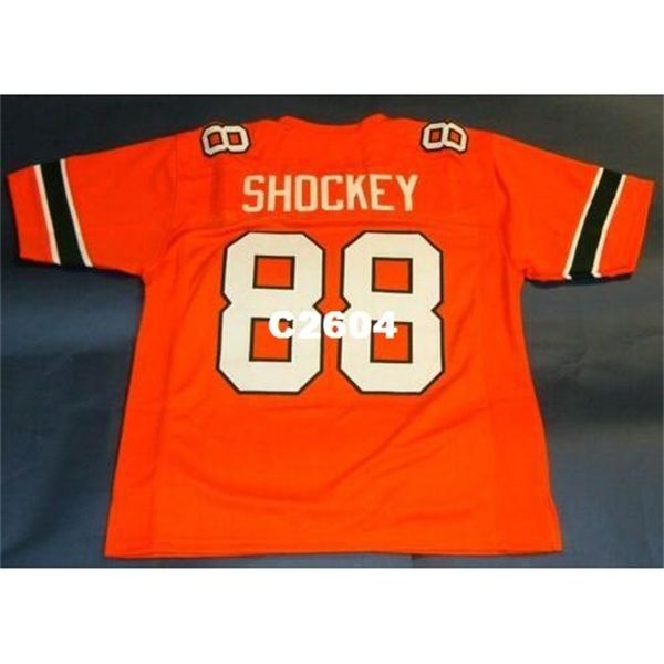 

custom 2604 miami hurricanes #88 jeremy shockey university snake orange college jersey size s-4xl or custom any name or number jersey, Black