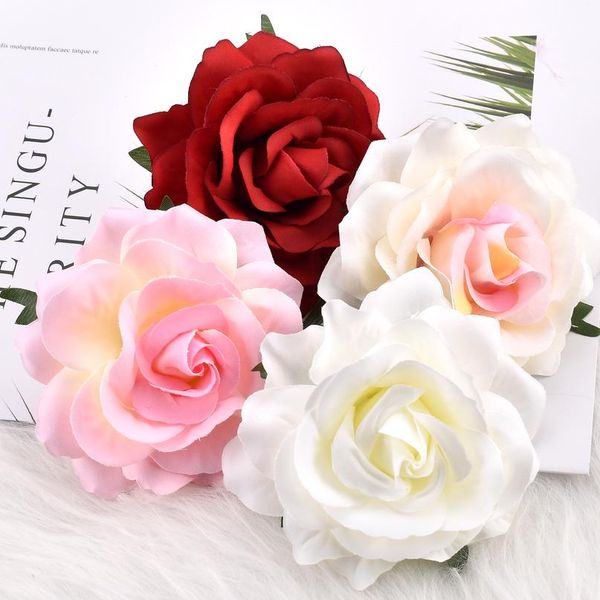 

30pcs artificial silk flowers heads for wedding decoration white rose diy wreath gift box scrapbooking craft fake flo jllgew