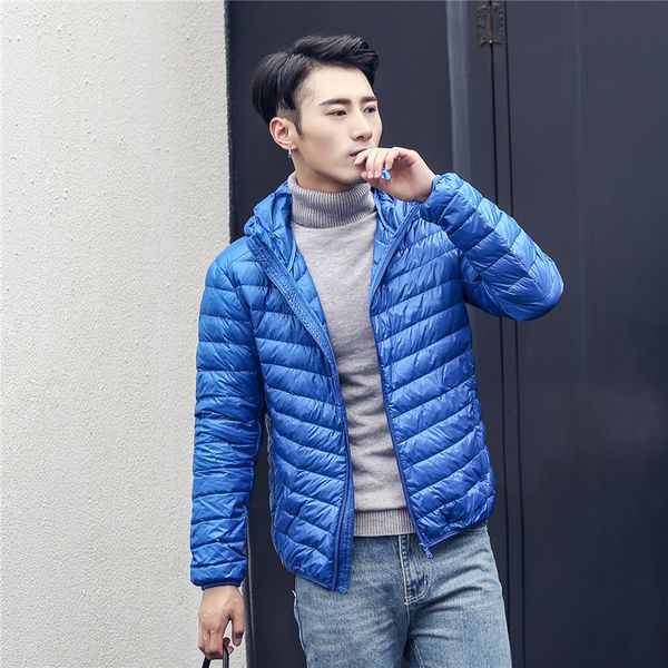 

coat men's pure-coloured with hood color down jacket thin new light 2xl red snow black parka male duck blanco wx905m nvon2020