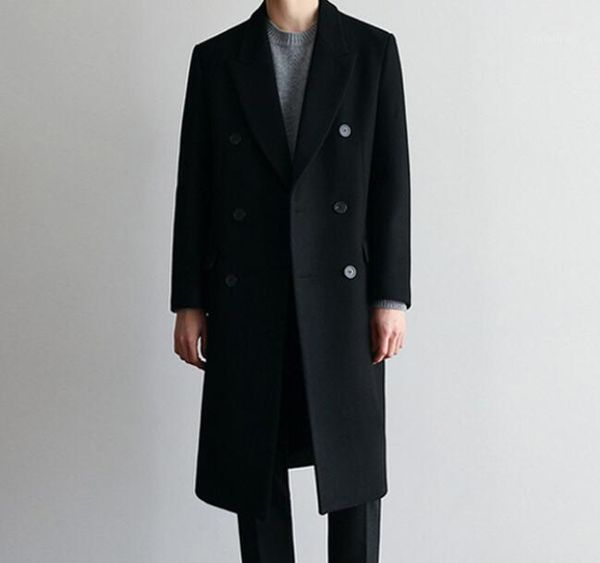 

men's wool & blends s-6xl 2021 spring men's fashion large size personalized custom-made medium long casual black woolen thick coat