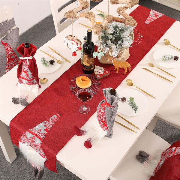

christmas table runner scandinavian santa gnome decorative table linens table flag for xmas decoration family dinner holiday party jk2010ph