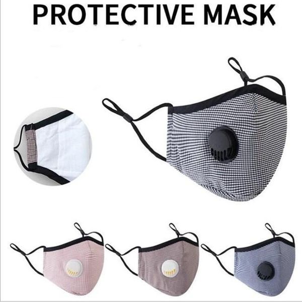 

cotton reusability cotton plaid filters mask pm2.5 masks with valve mask washed breathing dhc1291 tudes