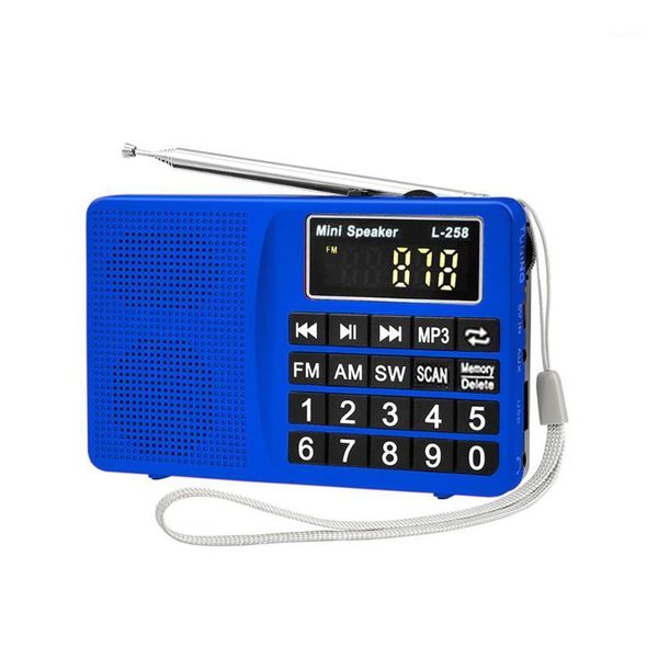 

mp3 bass usb charging speaker gift insert card easy operate digital display mini radio large button portable multiband sw fm am1