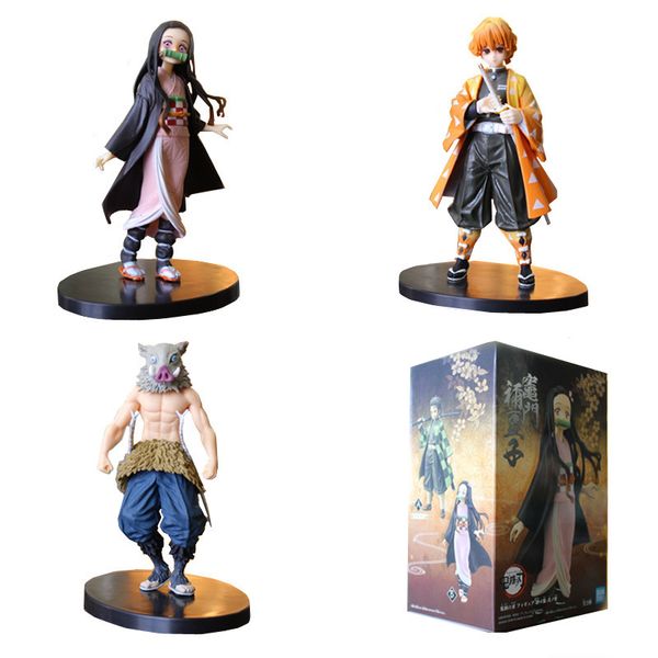 16 cm Action-Spielzeugfiguren Anime Demon Slayer Kimetsu no Yaiba Kamado Tanjirou/Nezuko Agatsuma Zenitsu Hashibira Inosuke Action-Figur Modell Spielzeug Geschenk 201202