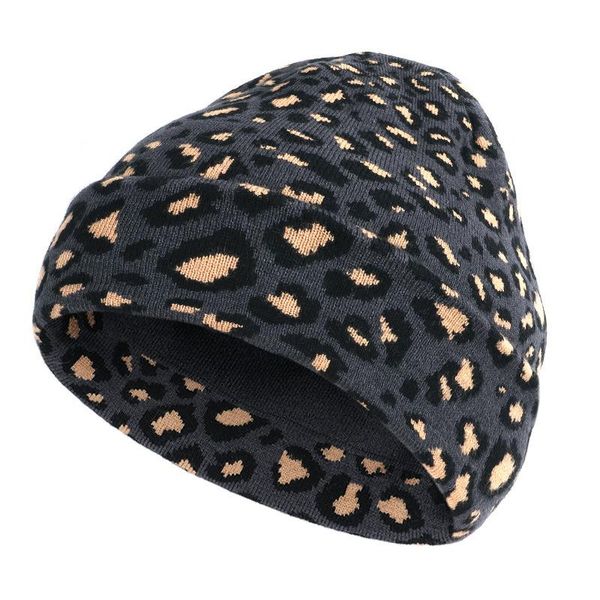

beanies leopard printed thicken knitted hat winter warm skullies cap beanie for men and women 69