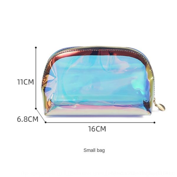 

wmgt6 laser waterproof tpu colorful bag storage three-piece storage bagcosmetic bag cosmetic baglargemedium and makeup new makeup small 30s9