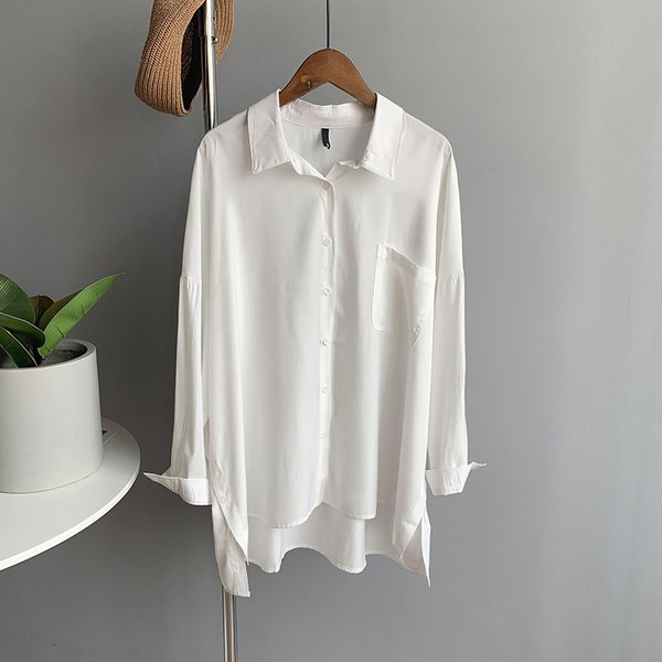

new 2021 spring turn down collar vintage loose style womens and blouses fashion women shirt blusas roupa feminina j1hh, White