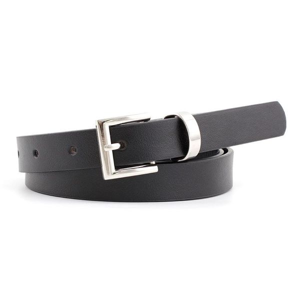 

belts 2021 designer women's narrow thin black brown white pink leather waist belt female vintage pin buckle for women dress