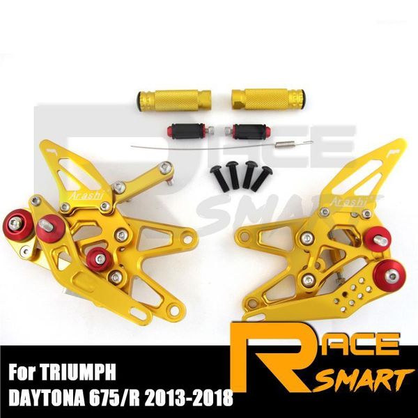 

rearset footrests for daytona 675r 2013-2020 motorcycle cnc adjustable foot rest pegs pedal 675 r 675-r 2014 2020 20201