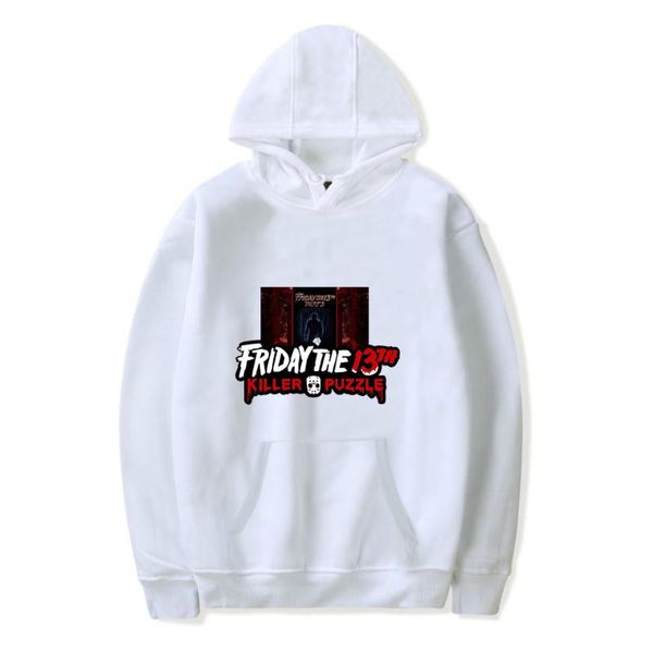 

nwe hooded friday the 13th the game printed hooded sweatshirt men's women's casual loose sweatshirt, Black