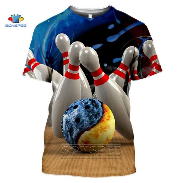 

popular sports bowling 3d men pullover summer 3d print shirts graphic oversized aesthetic men clothing