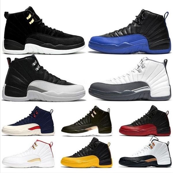 

new selling cny flu game 12 12s jumpman basketball shoes gamma blue playoff wings dark grey mens luxury designer trainer shoes us7-13