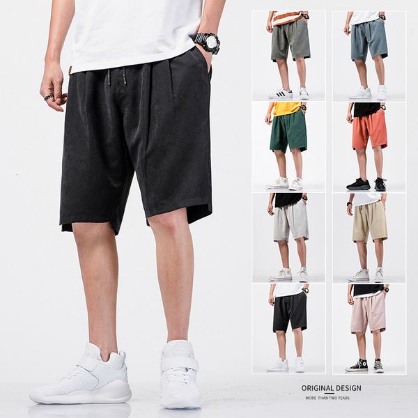 

2020 summer youth solid loose casual pants men's shadowless wall style shorts dk10-p20, White;black