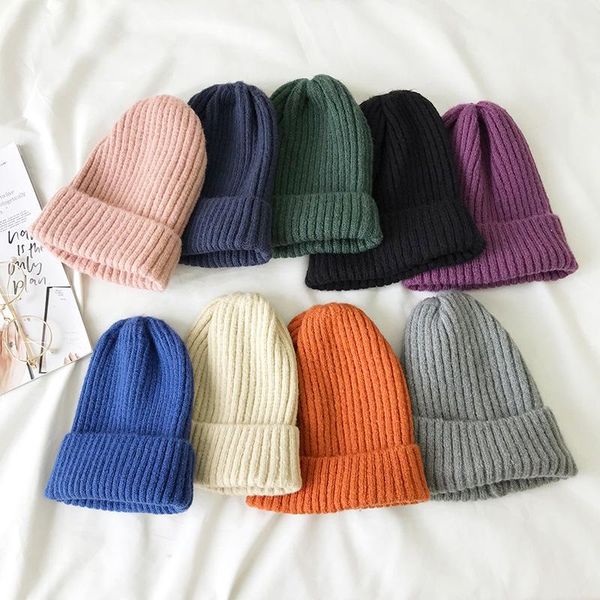 

beanie/skull caps mltbb wool winter hats for women solid candy color knitting beanies hat female soft korean style skullcap girls bonnet gor, Blue;gray