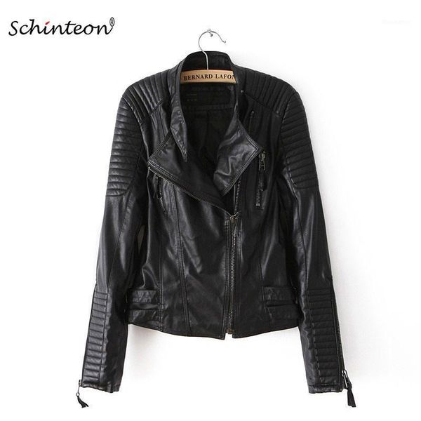 

new spring fashion street women's soft pu leather jacket zipper motorcycle biker coat gold light pink1, Black;brown
