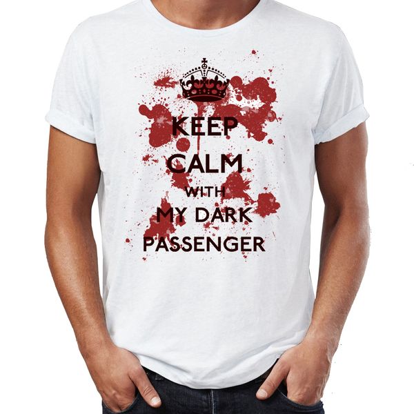 

мужская футболка keep calm с my dark passenger dexter удивительный работа printed tee спорта с капюшоном hoodie