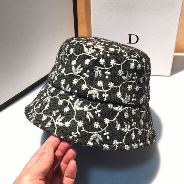 

winter flower embroidery basin cap new women thick warm cotton bucket hat fisherman hats gorros kdou016 f1210, Blue;gray