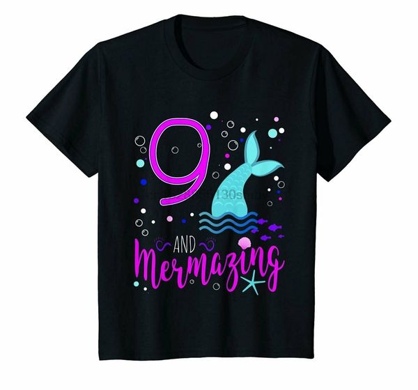 

mermaid girls 9th birthday shirt 9 years old party gift loose size ajax tee shirt sport hooded sweatshirt hoodie