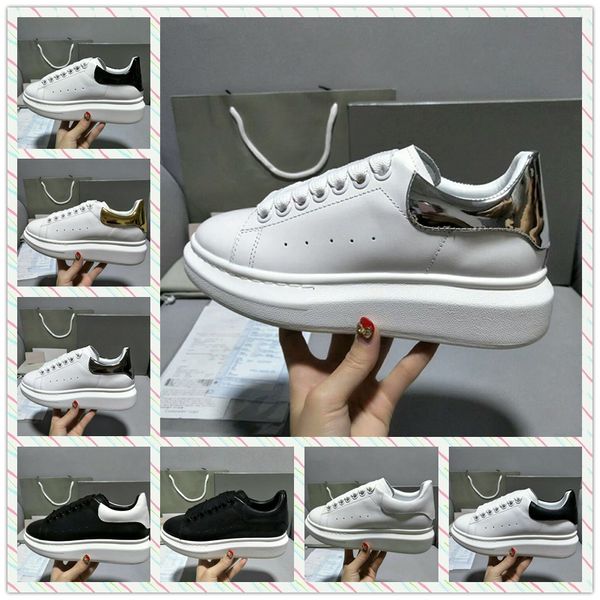 

iduzi fashion platform men women sneakers triple black white rose gold reflective leather suede chaussures womens mens casual shoes