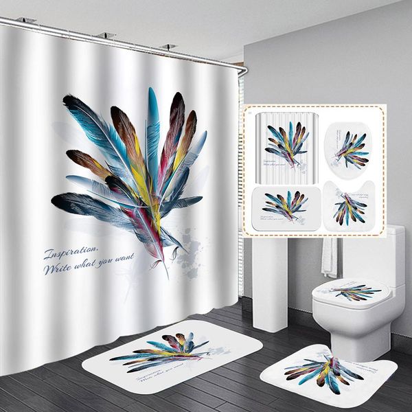 

смешные цитаты занавески для душа наборы с мэтом минималистский ванной декор non скольжению ковер туалетная обложка коврик для ванной pad jl