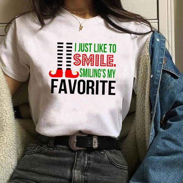

women holiday new year winter cartoon merry christmas ladies graphic female womens tees lady t-shirt t shirt t-shirts, White