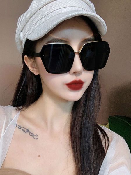 

2020 generous official new website parson frame sunglasses fashionable square round face polarized sunglasses han banchao, White;black