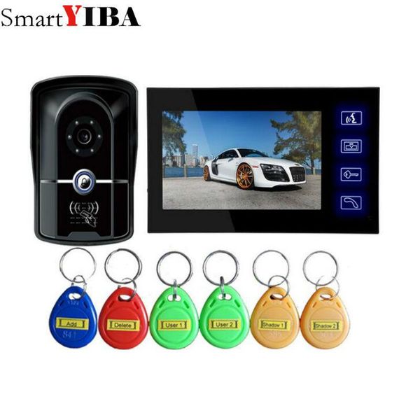 

smartyiba doorphone 7"lcd color screen video doorbell door phone for home speakerphone intercom system with outdoor ir camera