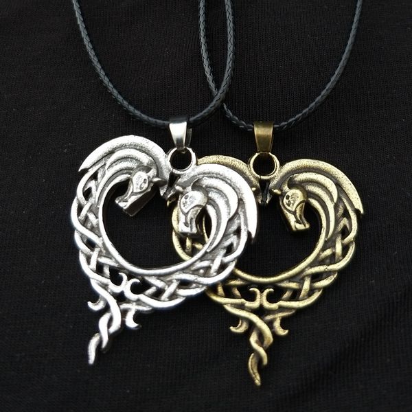 

смотри описание селтикс ожерелье double horse lovers heart-shaped двойной лошадь подвеска арт лошадь ожерелье сердцевидные конный ювелирные, Silver