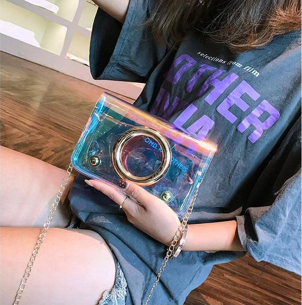

crossbody bags for women transparent bags fashion female chain shoulder bag pack holographic handbag tote ladies messenger bag