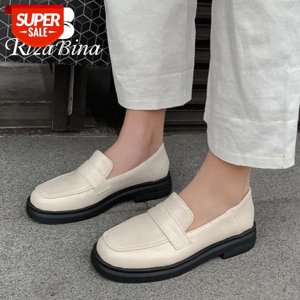 

rizabina size 29-46 flats shoes woman casual spring new arrival shoes woman round toe retro office lady daily home footwear #de4f