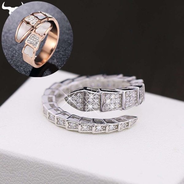 

diamond japane and korean fashion snake 925 sterling sier jewelry star the same open ring female, Silver