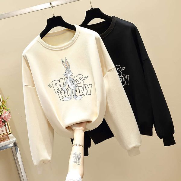 

large women's clothing autumn / winter 2020 new style slim loose sweater, Black