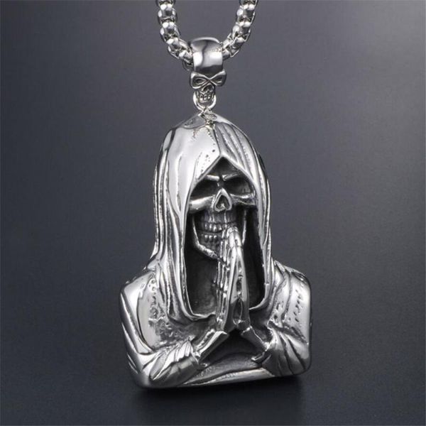 

fashion retro punk style creative death god men domineering necklace gothic hip hop popular accessories pendant jewelry gift, Silver