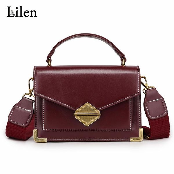 

lilen pu 2020 mini women bags simple summer wild small flap handbag wide shoulder strap messenger bag