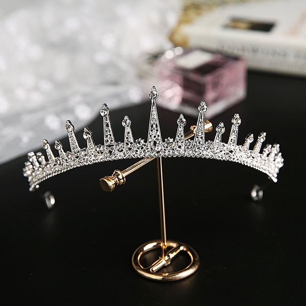 

bridal mori female net red headdress 18 years old super fairy princess wedding crown, Silver