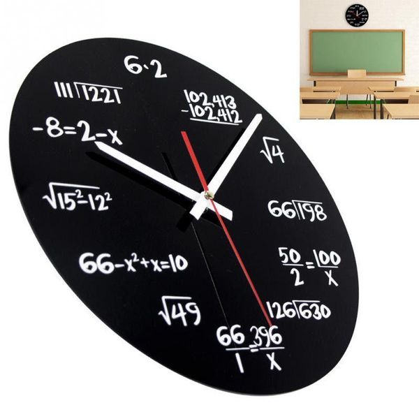 Orologi da parete opaco matematica nera matematica matematica algebra blackboard pi orologio vintage 30cmx30cm orologio1