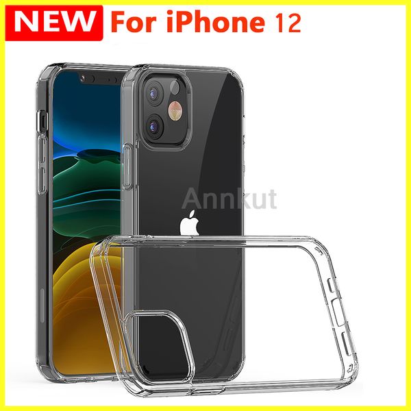 

tpu phone case,for iphone 12 pro max 12 pro 12 mini 1.5mm clear transparent acrylic+tpu phone case shockproof mobile phone back shell cover
