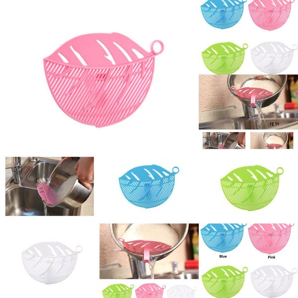 

board leaf shape drain kitchen fruit snap-on and vegetable noodle plastic filter block rice cleaning strainer gadgets 2 n89a8