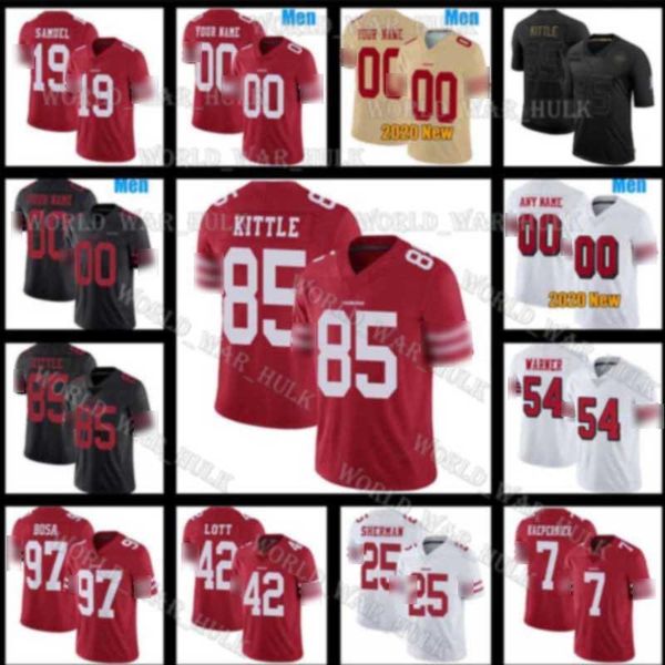 

custom san francisco 49ers solomon thomas brandon aiyuk trent williams nick bosa deebo samuel george kittle jimmy garoppolo jerseys, Black;red