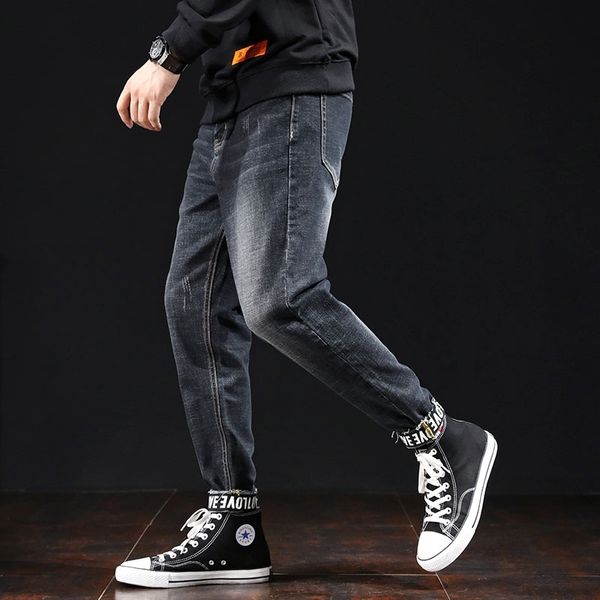 

ct328 джинсы stretch мужской моды бр брюки trousersnew осень harlem pantsloose негабаритной жира брюки натяжные джинсы мужской моды уш брюк, Blue