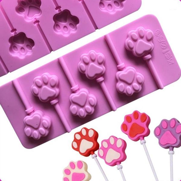 

arts and crafts baking tool chocolate silicone cake mold 6-cat`s lollipop mould1