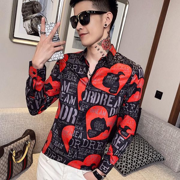 

new easy to wear shirt men's long sleeve han fengchun autumn slim shirt, White;black