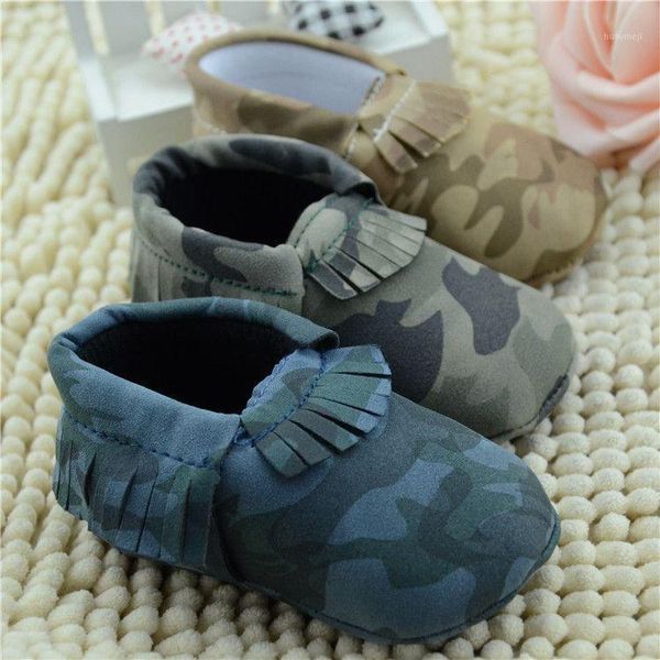 Primeiros caminhantes Bebê Soft Sole Sapatos Nascidos CRIB CRIB CAMUFLAY MOCCASIN MOCCASIN BOY BOY SAPACE CALQUETA