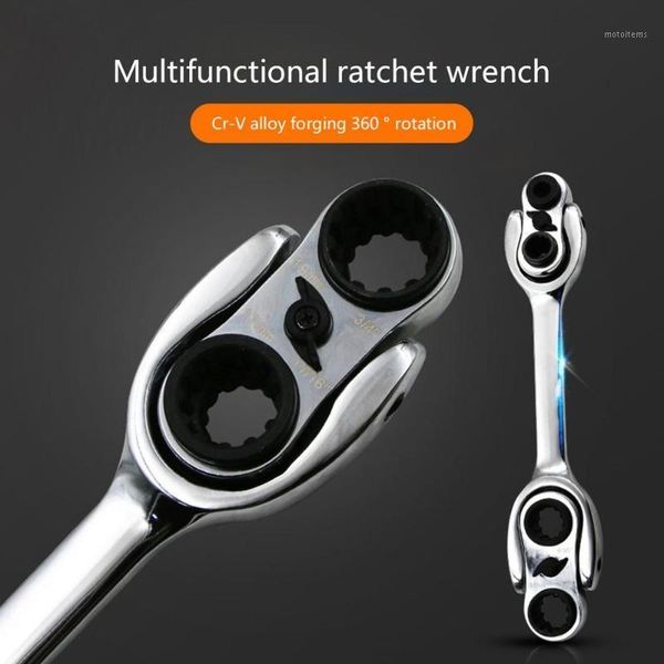 

new flexible ratchet action wrench spanner nut tool head ratchet metric spanner open end and ring wrenches tool1
